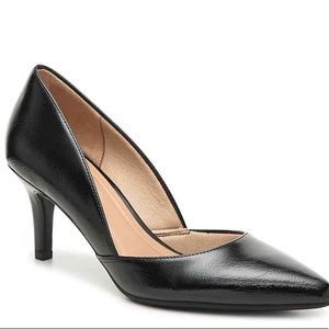 Abella Black Leather Heels